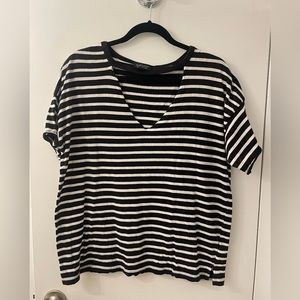 Topshop Striped Cutout T Shirt